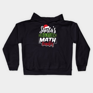 Santa's Favorite Math Teacher Kids Hoodie